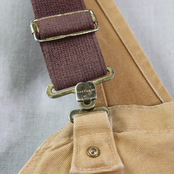 Vintage Carhartt Duck Overalls Men’s 42x30 Brown Workwear USA Made Distressed - Picture 4 of 16
